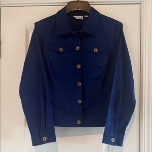 Joan Rivers Royal Blue Jacket with Gold Accents